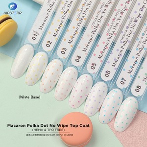 HEMA y TPO FREE Macaron Polka Dot No Wipe Top Coat, Lentejuelas Transparentes, Capa Superior Transparente, Esmalte en Gel Removible, Gel de Uñas de Alto Brillo - Product Image 2