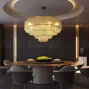 New Chinese Style Chandelier 80cm Diameter Led Warm <b>Light</b> Round Pendant For Restaurant Living Room Hotel <b>Dining</b> Room - Product Image 4