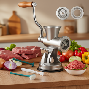 Picadora de Carne Manual de Acero Inoxidable 304, Molinillo de Manivela para Uso Doméstico, Máquina para Hacer Salchichas con Capacidad de Molienda de 1.0 Kg - Product Image 2