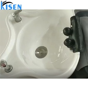 Kisen - Muebles de Salón de Belleza Modernos y de Lujo, Cama de Lavado de Cabello Eléctrica con Masaje Corporal Completo y Silla de Champú con Lavabo - Product Image 4