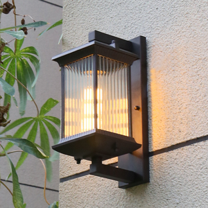 Lampu dinding luar ruangan Led Modern lampu balkon energi surya lampu taman perlengkapan luar ruangan lampu dinding lentera Vintage hitam - Product Image 3