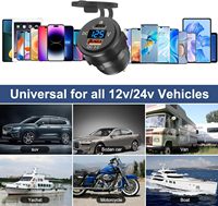 Cargador de Coche con Puerto PD QC3.0 y Medidor de Voltaje, Toma de Corriente de Carga Rápida 3.0 para Motocicletas, Camiones, Barcos y Autocaravanas de 12V/24V
