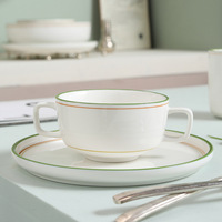 INS Vent Céramique Sous Glaçure Couleur Délimitée Spaghetti Assiette Profonde Western Dessert Gâteau Assiette Steak Vaisselle FruitSet