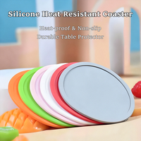 Sous-verres en silicone rainurés pour boissons, tapis antidérapant rond résistant à la chaleur pour verres, protection de table anti-brûlure pour la maison et la cuisine