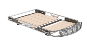 Simone pour ICaur V23 Porte-bagages de toit vintage - Kit rétro en noyer noir premium et acier inoxydable 304, porte-bagages tout-terrain 4x4 - Product Image 3