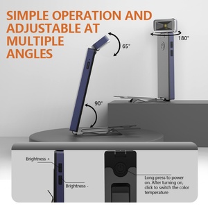 EGH Modern Mini Portable <b>LED</b> Desk Lamp Lightweight Clip-on Book <b>Light</b> Novelty Design White Black Shade PC DC for Reading Room - Product Image 4