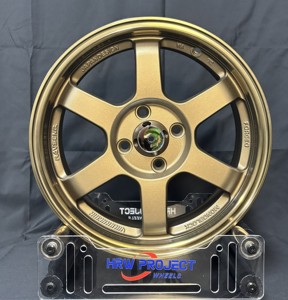Jantes en alliage de 15 pouces 6.5J 4x100, design TE37, fabrication Flow Forming, bronze, pour voitures particulières Fiesta Mini Jetta Rio Accent Swift - Product Image 1
