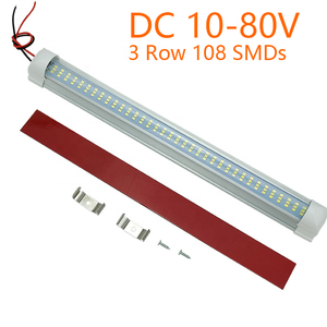 Vente en gros <span class=keywords><strong>2023</strong></span> <span class=keywords><strong>tendance</strong></span> 12V 24V 12-80V 3 rangées 108SMD LED dôme <span class=keywords><strong>plafonnier</strong></span> barre lampe de lecture pour RV camping-car camion Van Minibus RV - Product Image 3