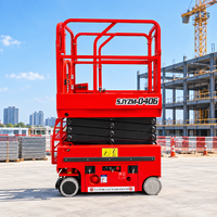 Plateforme élévatrice à ciseaux électrique autopropulsée de 4 m, capacité de 230 kg, plateforme de travail aérienne mobile avec extension de 500 mm pour travaux de plafond
