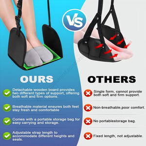 ที่พักเท้าแบบเมมโมรี่โฟมสำหรับเครื่องบิน ขายส่ง อุปกรณ์เสริมสำหรับการเดินทางบนเครื่องบินเพื่อการพักผ่อนของเท้า - Product Image 5