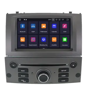 ZWNAV 안드로이드 10.0 64GB 자동차 멀티미디어 플레이어 GPS 네비게이션 라디오 푸조 407 2004-2010