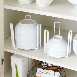 Japanese Style Kitchen Storage <b>Rack</b> Wrought Iron <b>Dish</b> Drainer Cabinet Organizer Portable Standing Type White And Black - Product Image 3