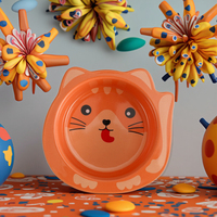 Usine en gros nouvelle conception de chat de bande dessinée orange mélamine bol en plastique pour les enfants
