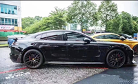 Kit carrosserie en fibre de carbone sèche compatible Panamera 971 2017-2019 : Lame avant, jupes latérales, diffuseur arrière, aileron arrière