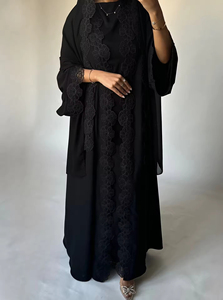 Sharut Abaya Factory OEM/ODM Dubai Abaya Luxury Ramadan <b>EID</b> Islamic Muslim Women <b>Dress</b> Modest Kimono Embroidery Lace Abaya <b>Dress</b> - Product Image 5