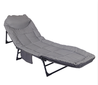 Lit simple multifonctionnel portable et pliable de grande taille avec dossier réglable et matelas souple pour adultes