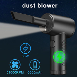 Cordless Battery <b>Powered</b> Air Duster With USB Cable And 5 Attachments Black Plastic <b>Brushed</b> Motor Intelligent Air Duster for Car - Product Image 3