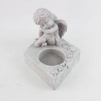 Pot à fleurs classique de haute qualité avec motif ange pour utilisation au sol, élégant pot en ciment pour jardin ou pierre tombale