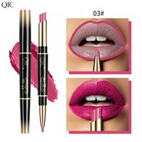 Crayon à lèvres double embout, waterproof et longue tenue, deux-en-un, tube fin, rouge à lèvres et crayon contour des lèvres