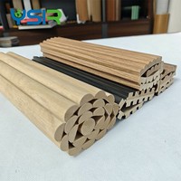 Panneaux muraux en placage de chêne blanc, panneaux muraux flexibles en MDF rainurés ronds, panneaux muraux à lattes en bois pour la décoration intérieure