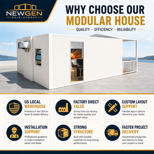 บ้านสำเร็จรูปขนาด 20 ฟุต รุ่น Newgen Development โครงสร้างเหล็กทันสมัย ใช้เป็นพื้นที่อยู่อาศัยแบบคอนเทนเนอร์ ขนาดปรับแต่งได้ รับประกัน 3 ปี - Product Image 6