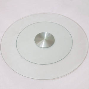 Plateau tournant Lazy Susan en <span class=keywords><strong>verre</strong></span> <span class=keywords><strong>trempé</strong></span> <span class=keywords><strong>pour</strong></span> <span class=keywords><strong>table</strong></span> à manger Grand plateau rotatif à 360 ° Plateau de service transparent en <span class=keywords><strong>verre</strong></span> - Product Image 3