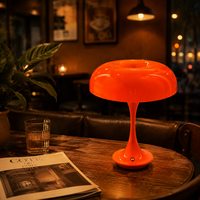 Lampe de table ovale LED ABS moderne rouge à 3 couleurs, à intensité variable, avec commande tactile, sans fil, flexible et simple pour salon et chambre à coucher
