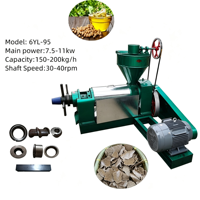 Extracteur d'huile à vis de type nouveau 250 - 400 Kg/h. Presse à huile de cacao, de soja et de colza adaptée aux usines
