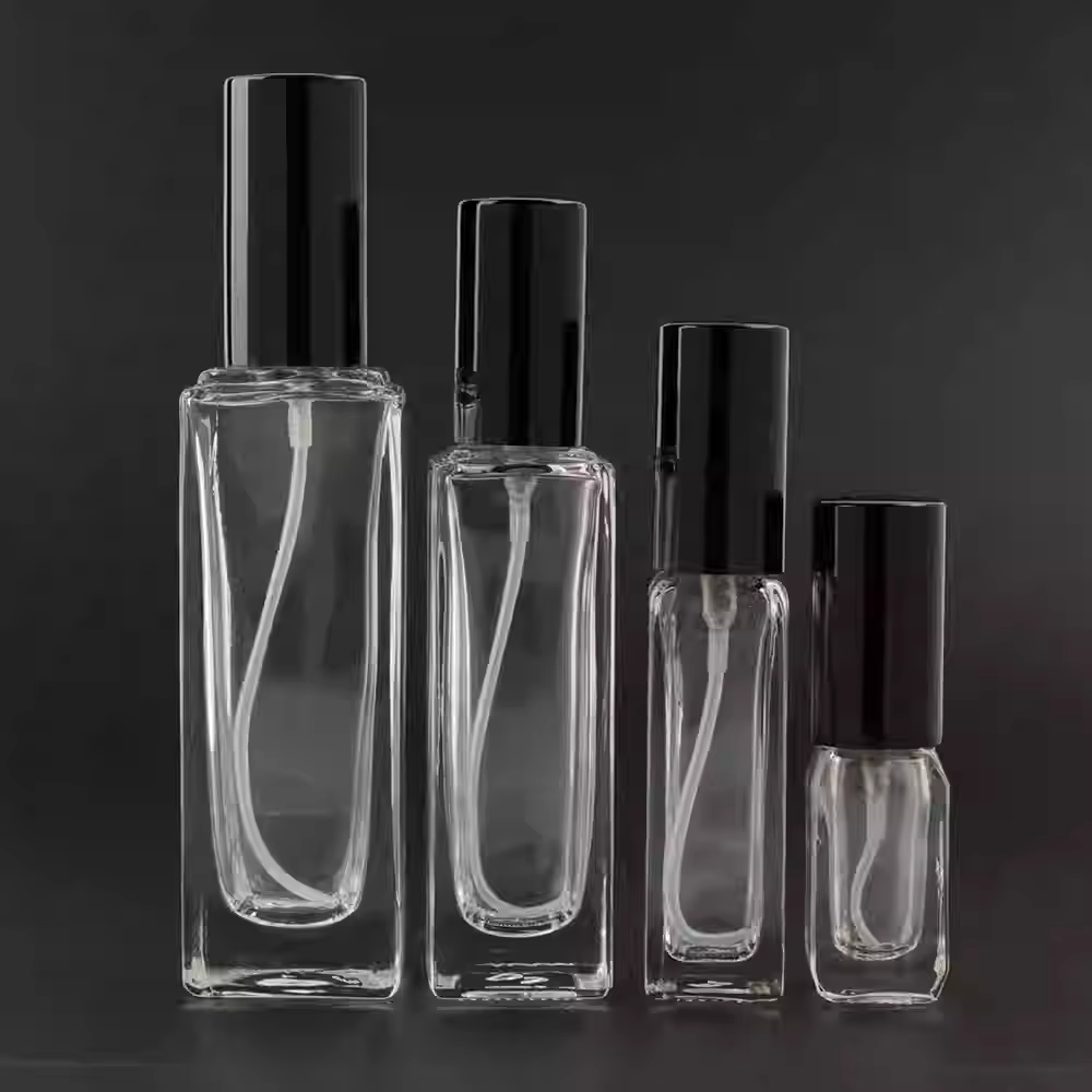 ขวดใส + ฝาปิดสีดำ