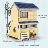 Cada C66010 MOC LED City Tea Shop House Architecture Shop Figures Display Model Kit Bricks Gifts for Adults Building Blocks Sets