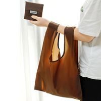 Sac fourre-tout robuste en polyester 190T écologique, extensible, pliable, réutilisable, imperméable, avec bandoulière, personnalisable