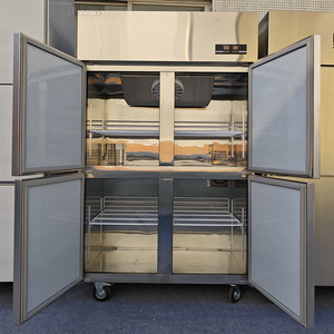 Venta al por mayor comercial <span class=keywords><strong>4</strong></span> <span class=keywords><strong>puertas</strong></span> armarios refrigerados de servicio pesado refrigerador vertical nevera y congelador - Product Image 5