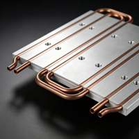 Plaque de refroidissement liquide en aluminium avec tube en cuivre usiné CNC, plaque de refroidissement à eau pour batterie de véhicule électrique, stockage d'énergie, centre de données, IGBT
