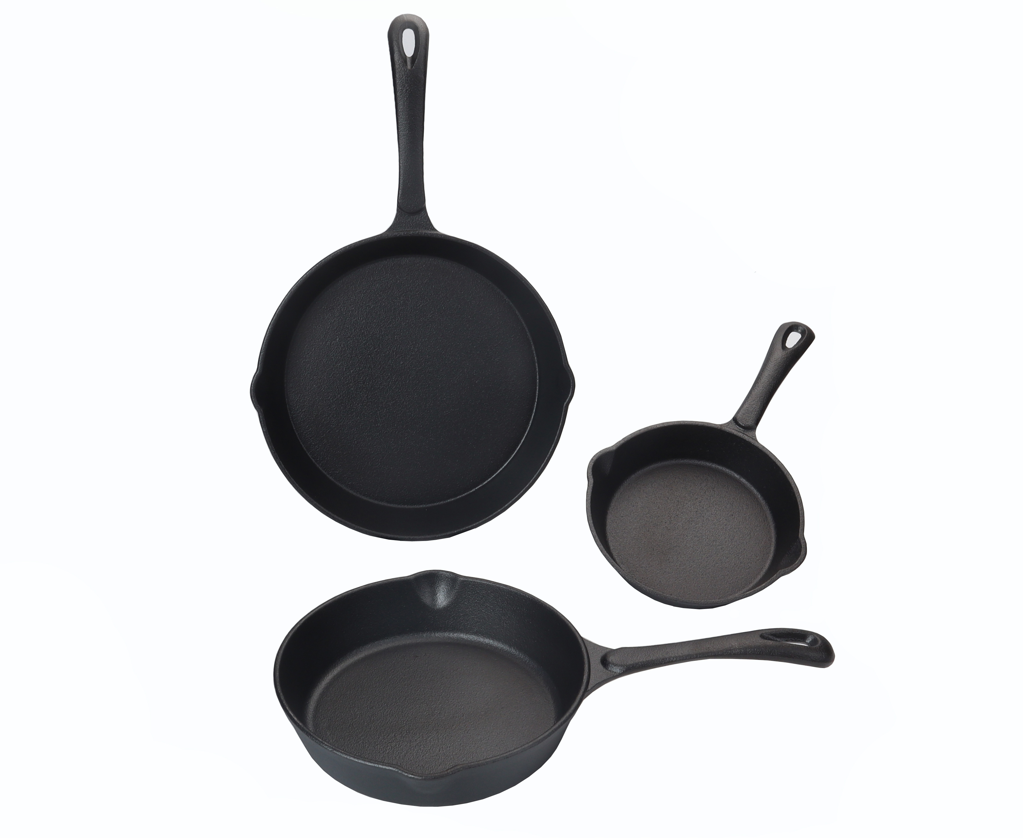 Home Küche Kochen Steak Gusseisen Pfanne 3 Stück Kochgeschirr Set vor gewürzte Paella Bratpfanne 30 cm Gusseisen Bratpfanne