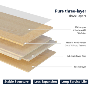 Plancher en bois contrecollé à chevrons de 12 mm, en chêne français brillant, qualité AB, non toxique, à trois couches, avec rainures et languettes, conforme à la norme EN717-1, pour bar à domicile - Product Image 3