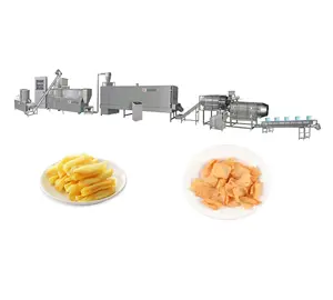 Machine de fabrication d'aliments pour collations soufflées par extrudeuse à double vis commerciale/machine de fabrication de collations pour bouffées de maïs