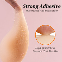 Forme de cuillère soulever la couverture de mamelon adhésif Silicone poitrine ascenseur bande soutien-gorge collant Push up Invisible sans bretelles dos nu coussinets de soutien-gorge