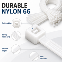 Attaches-câbles en nylon robustes et extra longues, larges, autobloquantes, 7,6 mm, 9 mm, 12 mm, 15 mm, pour la construction et le regroupement