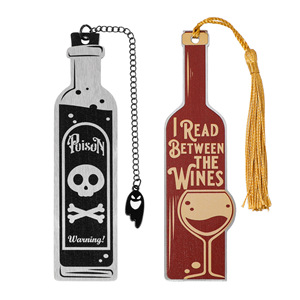 Marcapáginas Creativo con Forma de Botella de <span class=keywords><strong>Vino</strong></span>, con Borla, Texto Divertido, Marcapáginas Gótico de Acero Inoxidable - Product Image 1