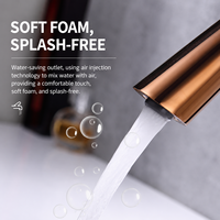Grifo de Lavabo de Baño de Lujo Moderno de Latón con Giro de 360 Grados, Monomando con Disco Cerámico, Mezclador de Agua Fría/Caliente, Cromado para Lavabo Sobre Encimera