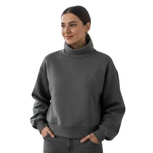 Sweat-shirts à col montant pour femmes, effet usé, prix de gros, meilleurs prix, étiquettes imprimées - Product Image 2