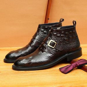 Elegant Italian Style Men's Oxford <b>Boots</b> for Business Office Formal Genuine Leather Handcrafted Thick Soled - Product Image 5