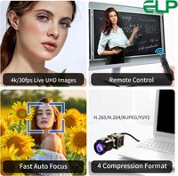 Module de caméra USB ELP 4K HDMI 1080P 60fps 12X/21X Zoom autofocus Webcam USB avec télécommande IR 2.4G