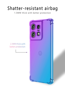 Para Moto Edge 50 Pro Case, Cute Clear Gradient a prueba <span class=keywords><strong>de</strong></span> golpes Corner Soft TPU Phone Cases Cover para <span class=keywords><strong>Motorola</strong></span> Moto Edge 50 Pro - Product Image 3