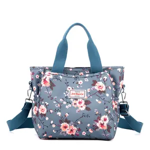 Outdoor Nieuwe Mode Bedrukt Nylon Één Schouder Crossbody Tas Casual Oude Bloem Vrouwen Anti Spatzeeman Draagtas Groot