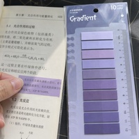 STASUN – Onglets adhésifs dégradés en PET, lot de 10 couleurs avec règle de 14 cm, marque-pages translucides pour carnet, agenda et bureau