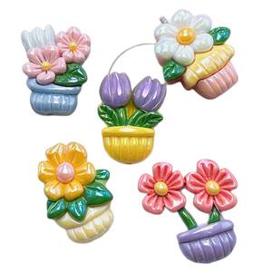 ลูกปัดอะคริลิคเคลือบสี UV ลายดอกไม้ 3 มิติ สำหรับตกแต่งปากกา ขายส่ง - Product Image 4