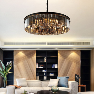 Lámpara colgante de cristal de diseño Simple europeo, estilo de lujo, forma redonda <span class=keywords><strong>y</strong></span> cuadrada, candelabro de techo de cristal - Product Image 3
