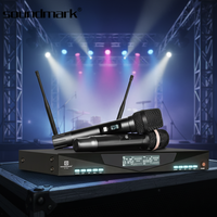 Microphone de karaoké KTV sans fil numérique à 2 canaux Soundmark K-150 avec suppression du bruit, capteur infrarouge, piles AA et contrôle du volume