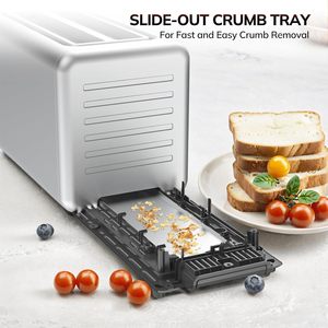1400W Elektrikli Dijital Renkli Dokunmatik Ekranlı 4 Dilimli Tost Makinesi Hızlı Isınan Paslanmaz Çelik Ekstra Uzun Yuvalı Akıllı Tost Makinesi - Product Image 4